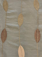 Gold Embroidery on Willow Green Dupion Furnishing