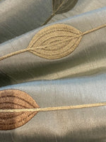 Gold Embroidery on Willow Green Dupion Furnishing