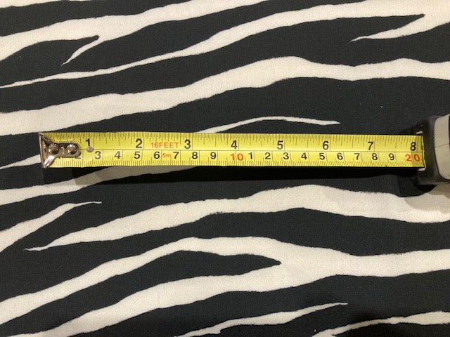Black/Ivory Zebra Print on Smooth Handle Crepe