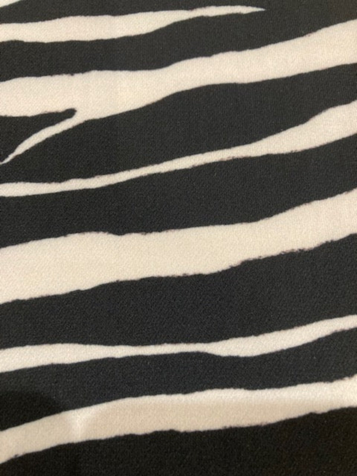 Black/Ivory Zebra Print on Smooth Handle Crepe