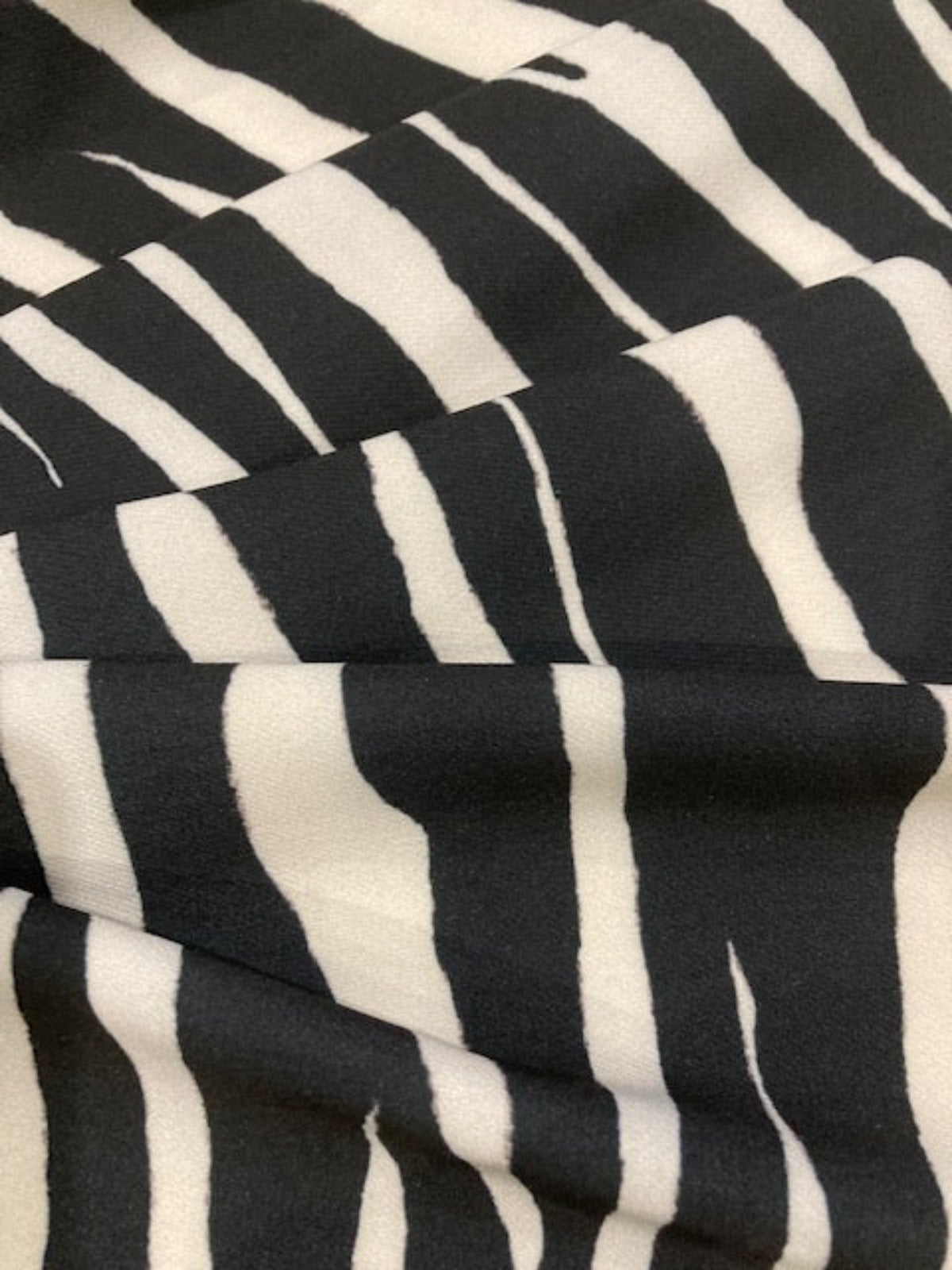 Black/Ivory Zebra Print on Smooth Handle Crepe
