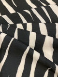 Black/Ivory Zebra Print on Smooth Handle Crepe